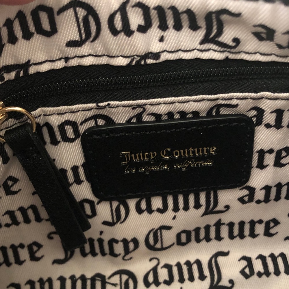 NWT Juicy Couture Black Beige Fresh Take Shoulder Handbag w/Gold Crown Charm - Picture 10 of 11